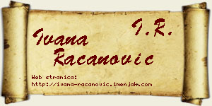 Ivana Račanović vizit kartica